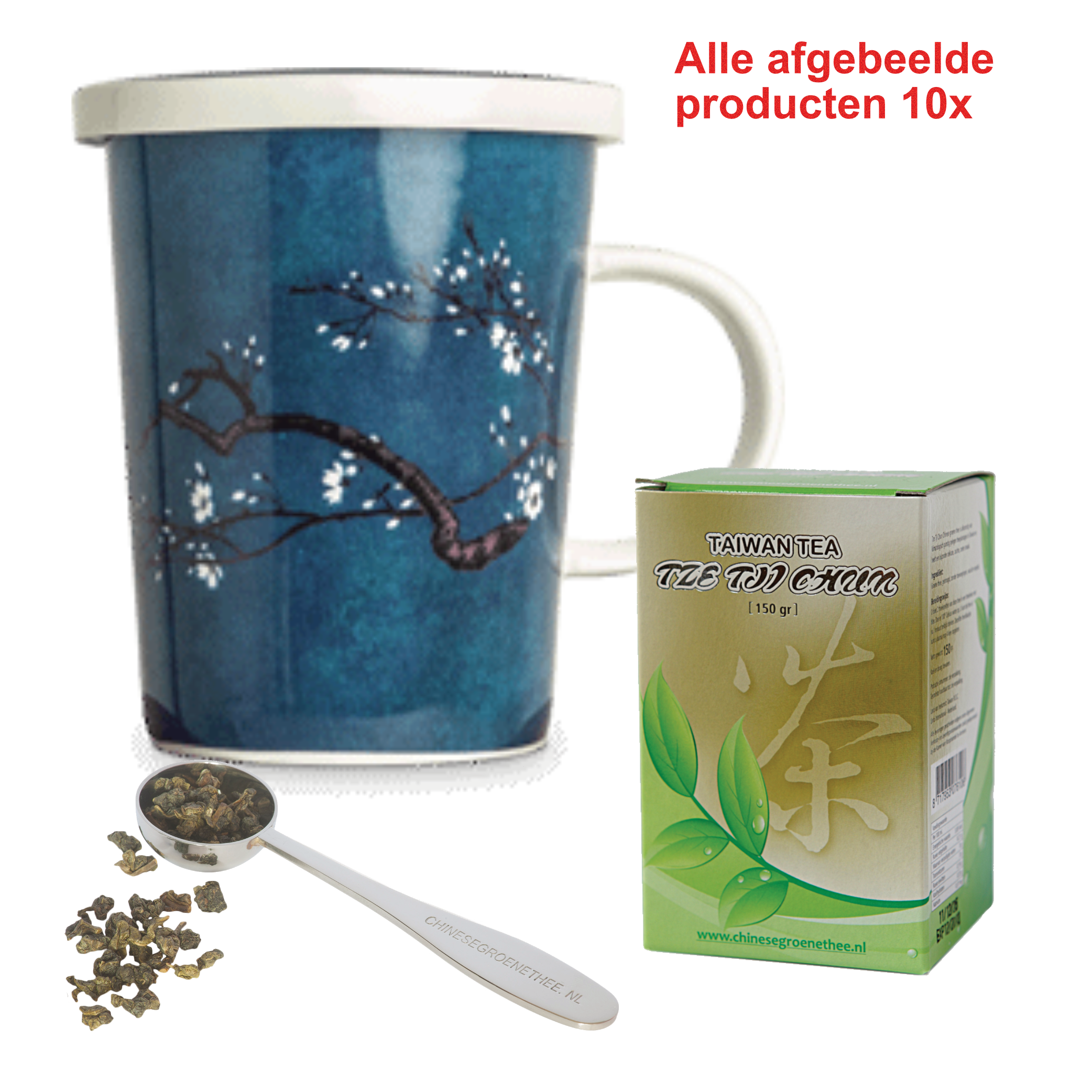 Relatiepakket Theebekers Magnolia Blauw 150 - Groene thee