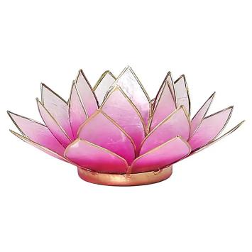 Lotus sfeerlicht roze lichtroze goudrand. art nr 12002