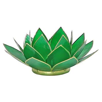 Lotus sfeerlicht groen goudrand. art nr 12014