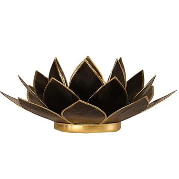 Lotus sfeerlicht zwart goudrand. art nr 12071